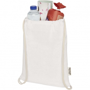 Logotrade advertising product picture of: Oregon 140 g/m² GRS recycled cotton drawstring bag