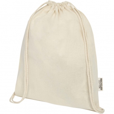 Logo trade promotional items image of: Oregon 140 g/m² GRS recycled cotton drawstring bag