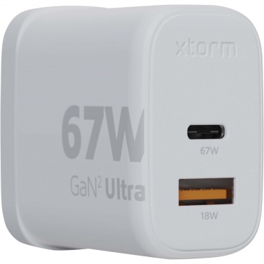 Logo trade corporate gifts image of: Xtorm XEC067G GaN² Ultra 67W wall charger - UK plug