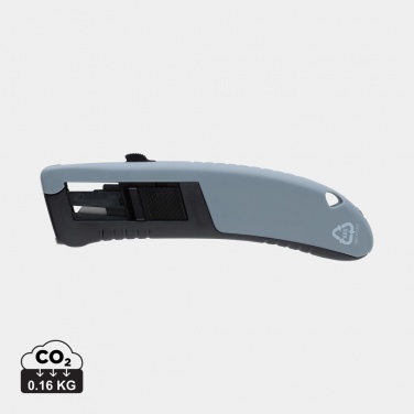 Logo trade promotional giveaway photo of: RCS certified recycled plastic Auto retract safety knife