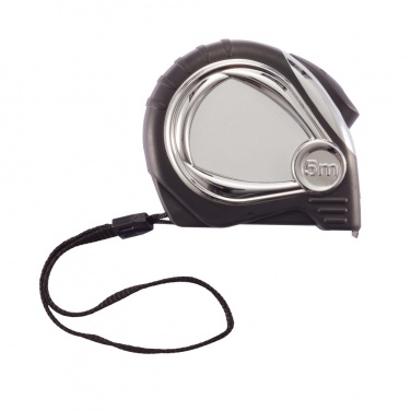 Logo trade promotional giveaway photo of: Chrome plated auto stop tape measure