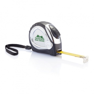Logo trade promotional items image of: Chrome plated auto stop tape measure