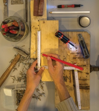 Logo trade promotional merchandise image of: 25cm wooden carpenter pencil