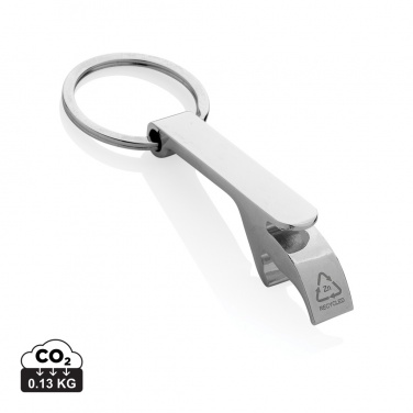 Logo trade corporate gifts picture of: RCS recycled zinc alloy bottle opener keychain
