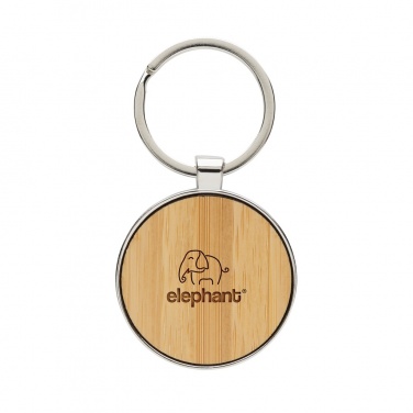 Logotrade advertising products photo of: RCS recycled zinc alloy round keychain with bamboo