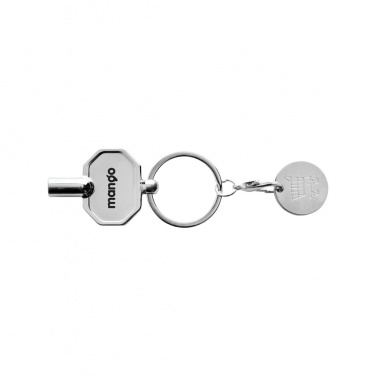Logotrade promotional merchandise photo of: RCS recycled zinc alloy radiator key keychain with coin