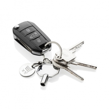 Logotrade promotional product picture of: RCS recycled zinc alloy radiator key keychain with coin