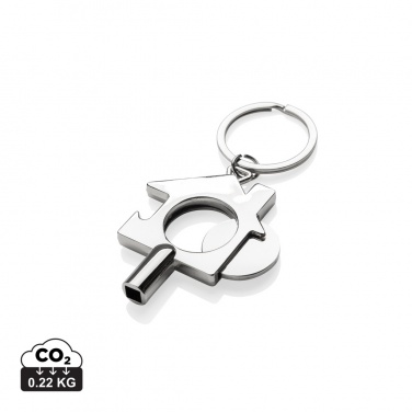 Logo trade promotional items image of: RCS recycled zinc alloy 3 in 1 keychain