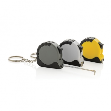 Logo trade promotional gifts picture of: MeasureMate RCS reycled ABS 1 meter tape keychain