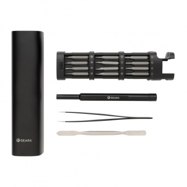 Logo trade promotional products image of: Gear X RCS recycled aluminum precision screwdriver set 46 pc