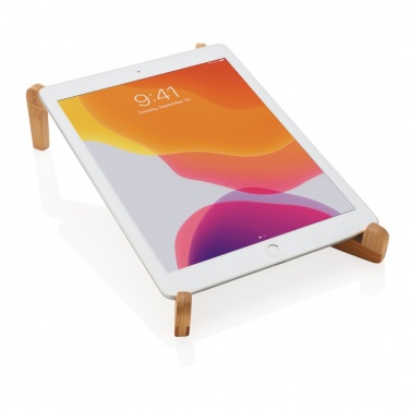 Logo trade promotional gifts picture of: Bamboo portable laptop stand