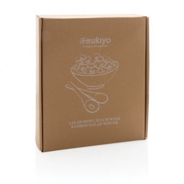 Logo trade promotional items image of: Ukiyo salad bowl with bamboo salad server