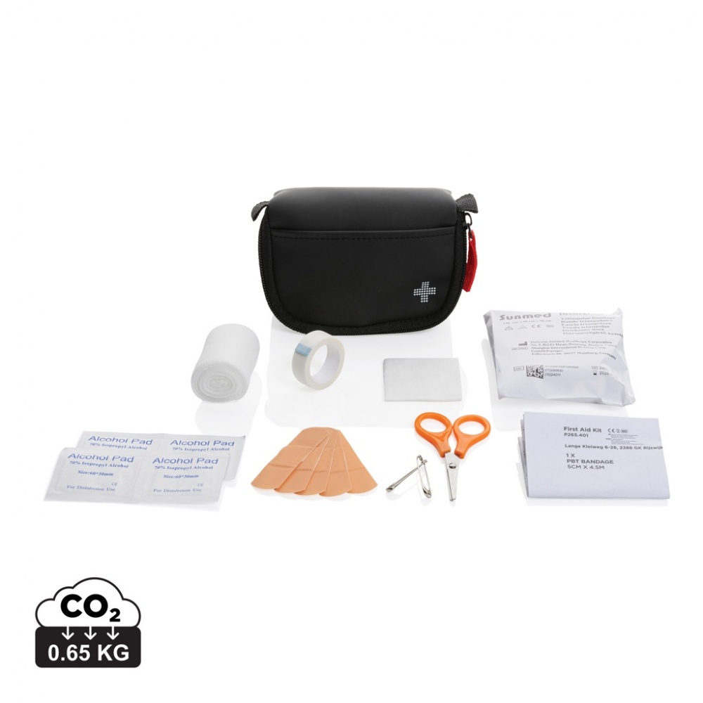 Logo trade promotional giveaways picture of: RCS recycled nubuck PU pouch first aid set mailable