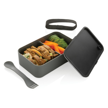 Logo trade promotional products image of: GRS recycled PP lunch box with spork