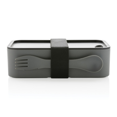 Logo trade promotional gift photo of: GRS recycled PP lunch box with spork