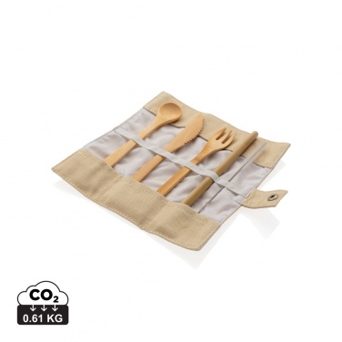 Logotrade promotional gift image of: Reusable bamboo travel cutlery set