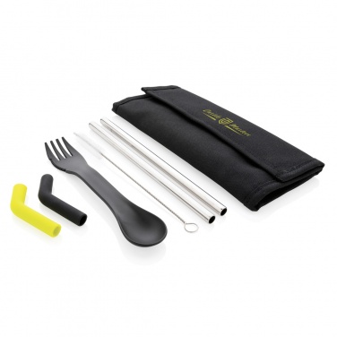 Logotrade business gifts photo of: Tierra 2pcs straw and cutlery set in pouch