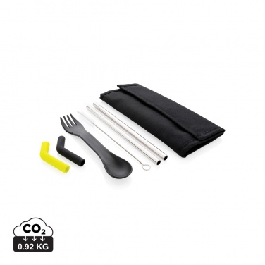 Logotrade advertising product picture of: Tierra 2pcs straw and cutlery set in pouch