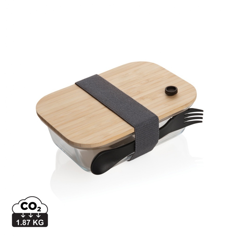 Logotrade promotional product image of: Glass lunchbox with bamboo lid