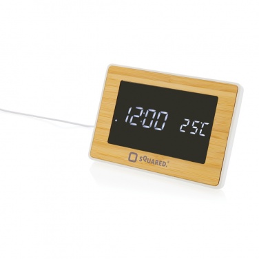 Logotrade advertising product image of: Utah RCS recycled plastic and bamboo LED clock
