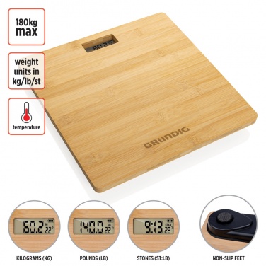 Logo trade promotional item photo of: Grundig Bamboo Digital Body Scale