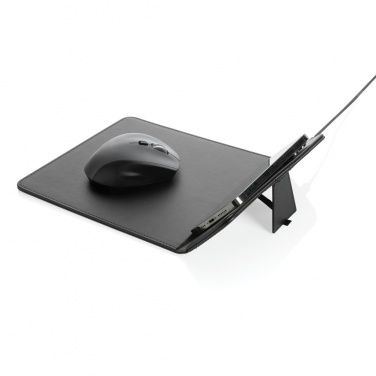 Logo trade promotional merchandise photo of: Swiss Peak RCS recycled PU 10W wireless charging mousepad