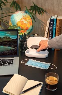 Logo trade corporate gift photo of: UV-C steriliser box with 5W wireless charger