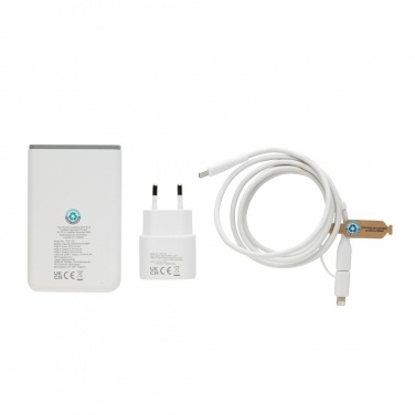 Logo trade promotional items image of: Surge RCS recyled PET 20W type C 3 pcs charging set