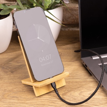 Logo trade promotional gifts image of: Bamboo phone stand in kraft box