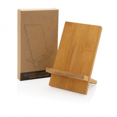 Logo trade promotional product photo of: Bamboo phone stand in kraft box