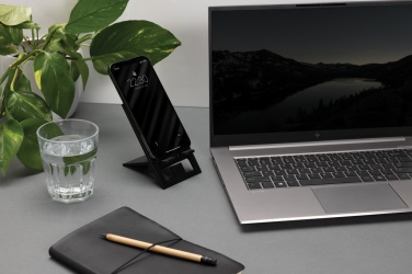 Logo trade promotional merchandise picture of: SnapStand RCS recycled plastic foldable phone stand
