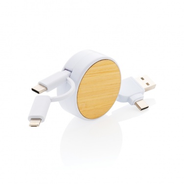 Logo trade promotional items picture of: RCS recycled plastic Ontario 6-in-1 retractable cable