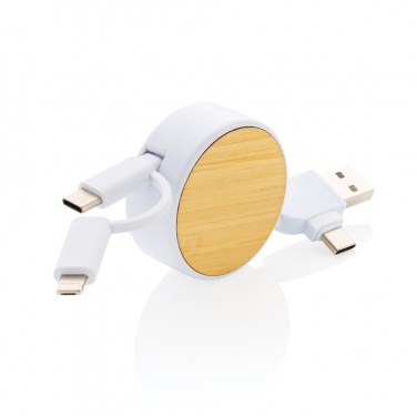 Logo trade promotional gifts picture of: RCS recycled plastic Ontario 6-in-1 retractable cable