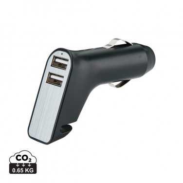Logo trade corporate gift photo of: Dual port car charger with belt cutter and hammer