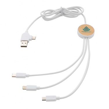 Logo trade promotional gift photo of: RCS recycled plastic Ontario 6-in-1 cable