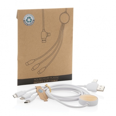 Logotrade promotional merchandise image of: RCS recycled plastic Ontario 6-in-1 cable