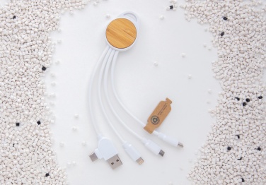 Logotrade corporate gift image of: RCS recycled plastic Ontario 6-in-1 round cable