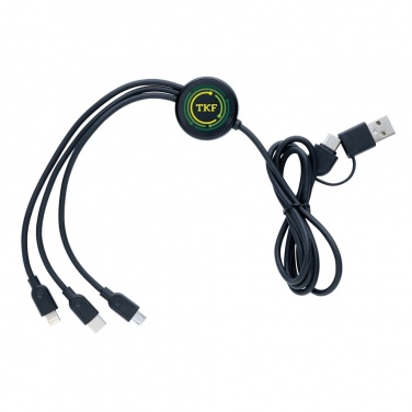 Logo trade promotional merchandise photo of: RCS recycled TPE and recycled plastic 6-in-1 cable