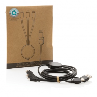 Logo trade promotional products image of: RCS recycled TPE and recycled plastic 6-in-1 cable