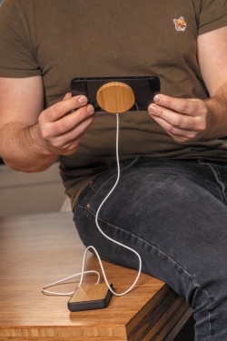 Logotrade promotional merchandise photo of: 10W bamboo magnetic wireless charger