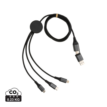 Logo trade promotional gifts image of: Terra RCS recycled aluminium 120cm 6-in-1 cable