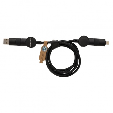 Logo trade advertising products image of: Oakland RCS recycled plastic 6-in-1 fast charging 45W cable