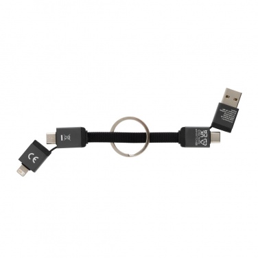 Logo trade advertising products image of: Terra recycled aluminum 4 in 1 60W fast charging cable