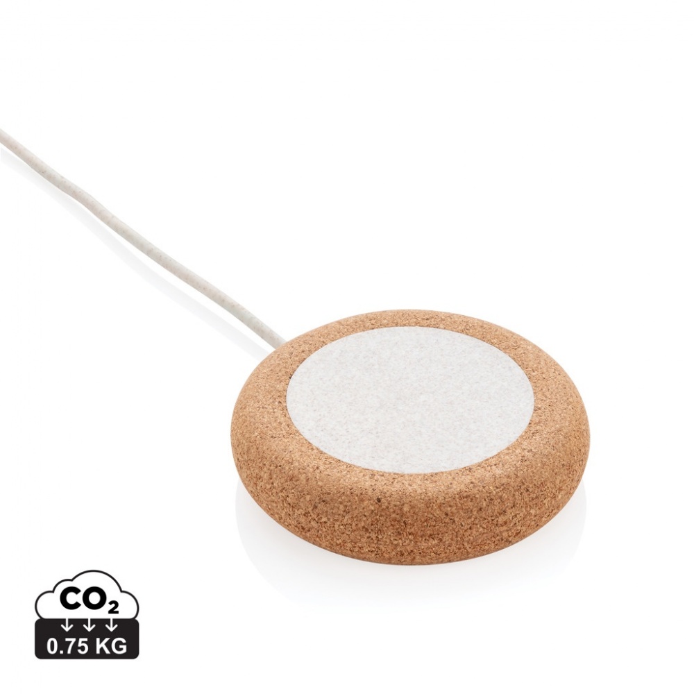 Logotrade promotional merchandise photo of: Cork and Wheat 5W wireless charger