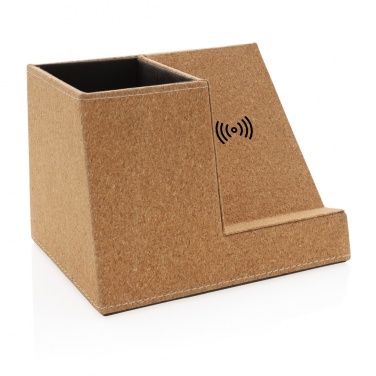 Logotrade promotional merchandise image of: Cork pen holder and 5W wireless charger