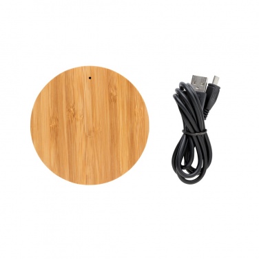 Logo trade business gifts image of: Bamboo X 5W wireless charger