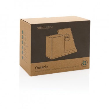 Logo trade promotional gifts image of: Ontario RCS recycled plastic 10W wireless charger