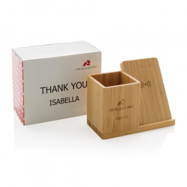 Logo trade promotional products picture of: Calgary bamboo 10W wireless charger