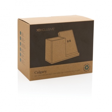Logotrade promotional product image of: Calgary bamboo 10W wireless charger