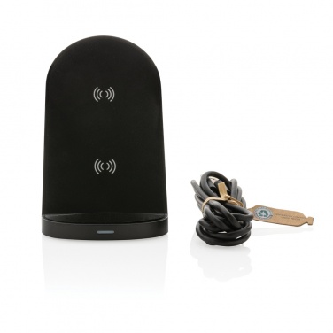 Logotrade promotional merchandise image of: RCS recycled plastic double coil wireless stand 15W